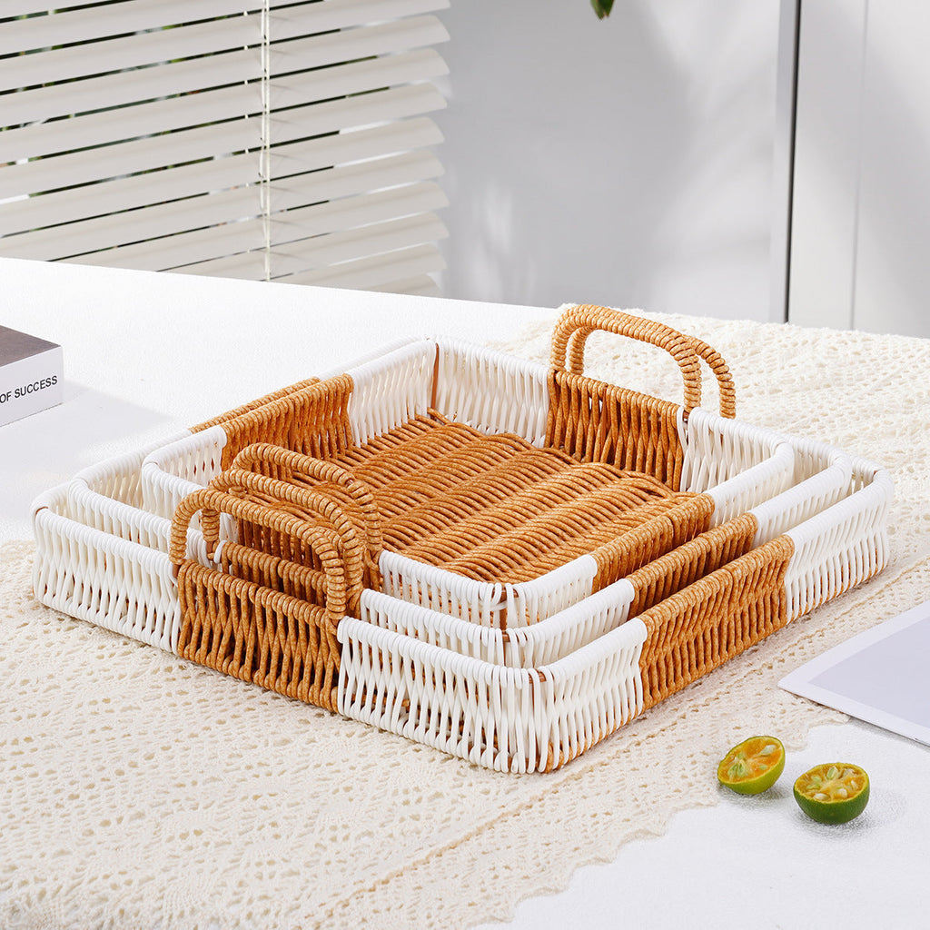 Decorative Serving Tray Yellow White | Kelmera