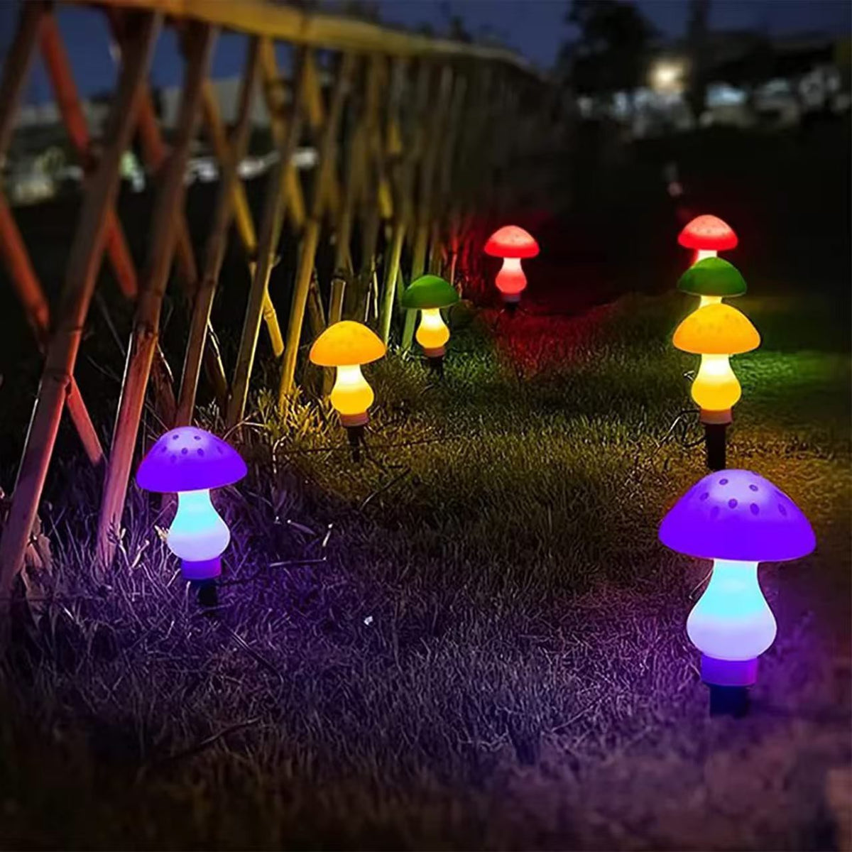 Decorative Solar Mushroom Garden Stake Lights | Kelmera