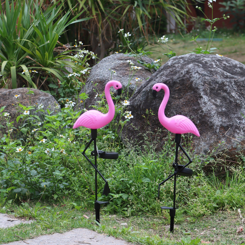 Decorative Solar-Powered Flamingo Garden Stake with Adjustable Tray and Spike Attachment | Kelmera