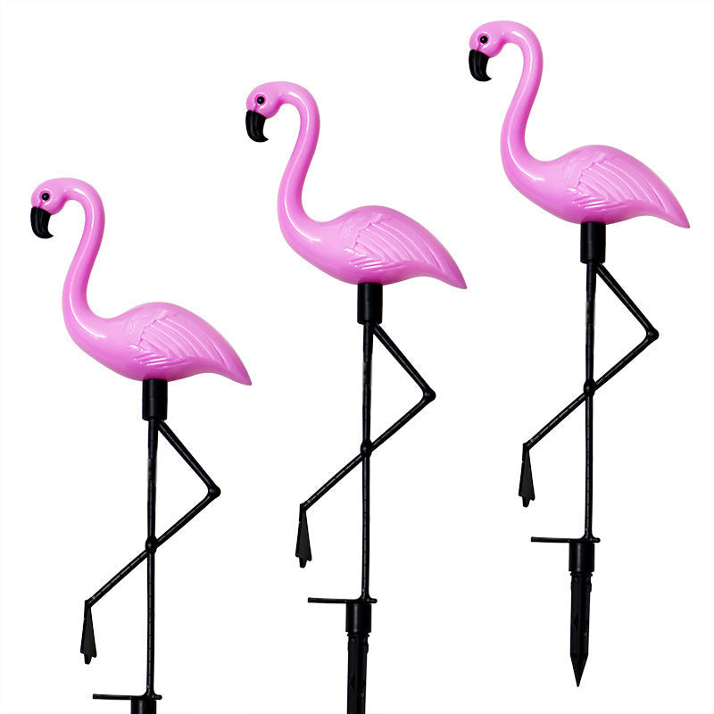 Decorative Solar-Powered Flamingo Garden Stake with Adjustable Tray and Spike Attachment | Kelmera