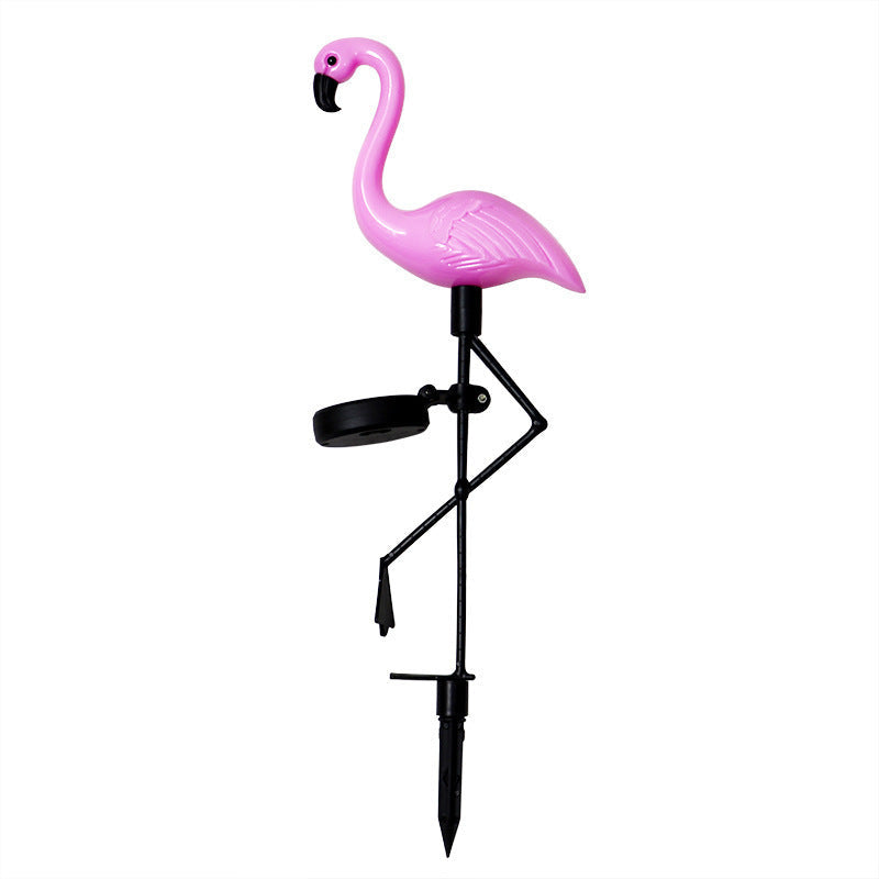 Decorative Solar-Powered Flamingo Garden Stake with Adjustable Tray and Spike Attachment | Kelmera