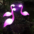 Decorative Solar-Powered Flamingo Garden Stake with Adjustable Tray and Spike Attachment | Kelmera