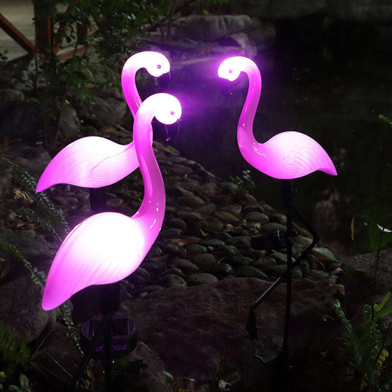 Decorative Solar-Powered Flamingo Garden Stake with Adjustable Tray and Spike Attachment | Kelmera