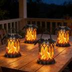 Decorative Solar-Powered Hanging Lantern for Outdoor Use with Iron Mesh Frame | Kelmera
