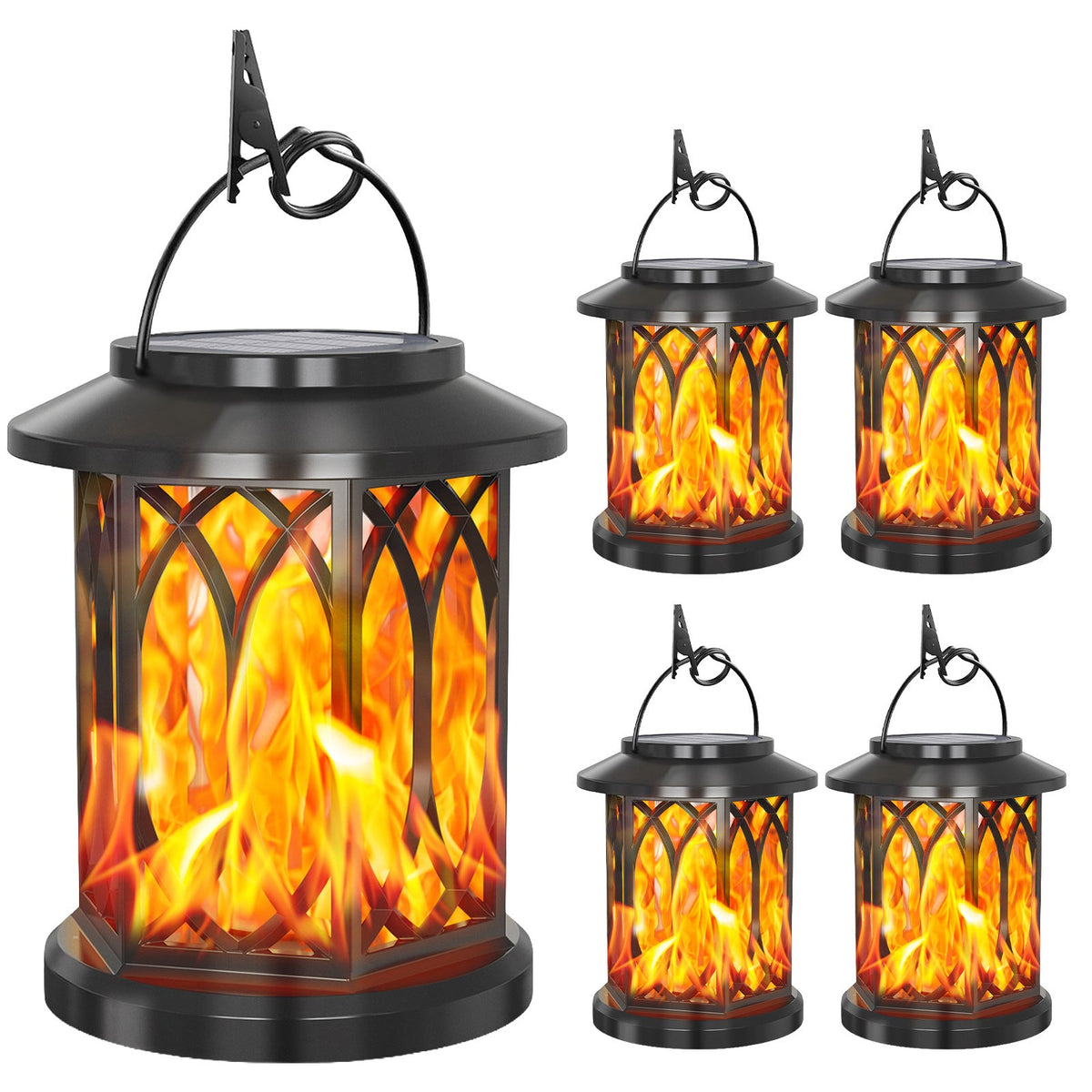 Decorative Solar-Powered Hanging Lantern for Outdoor Use with Iron Mesh Frame | Kelmera