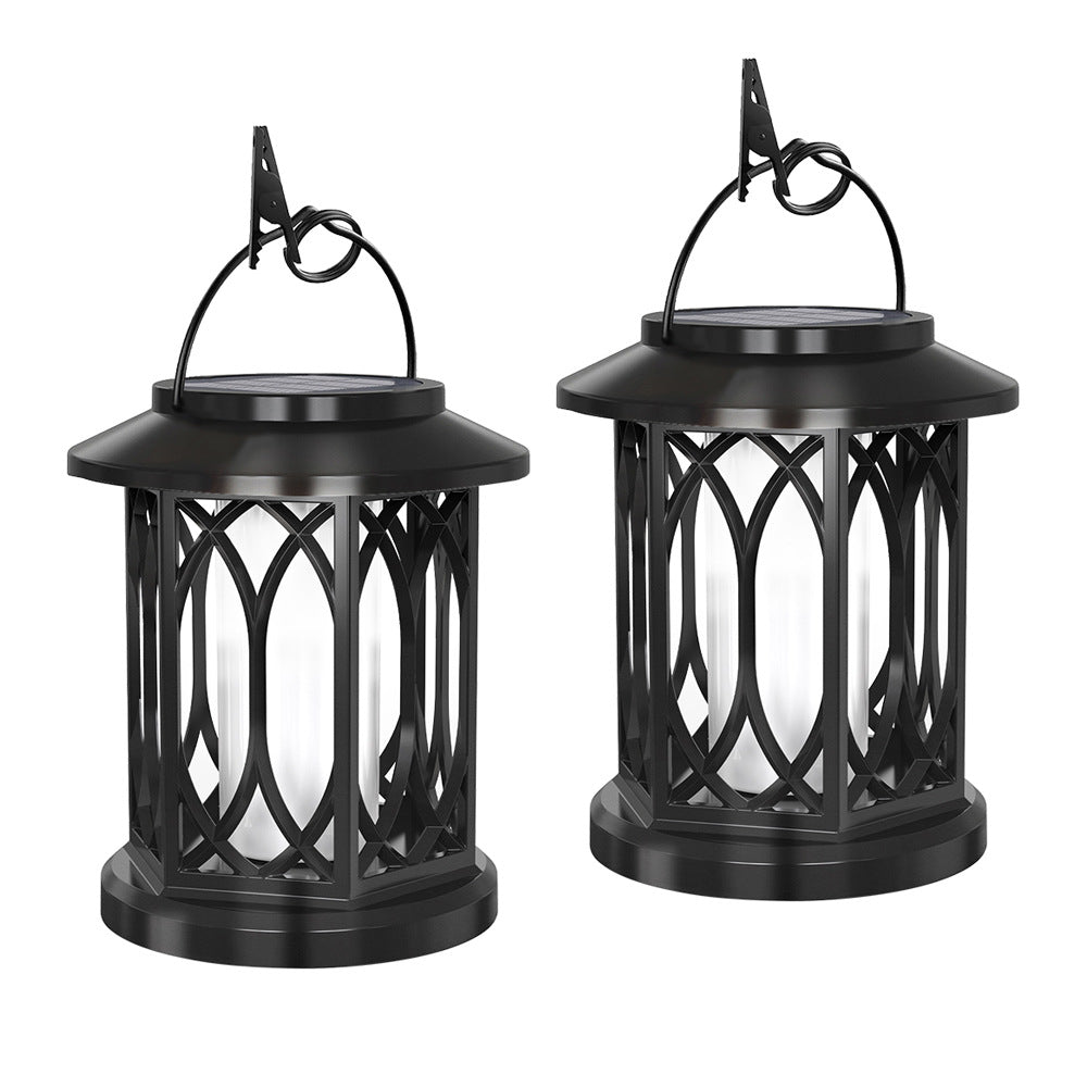 Decorative Solar-Powered Hanging Lantern for Outdoor Use with Iron Mesh Frame | Kelmera