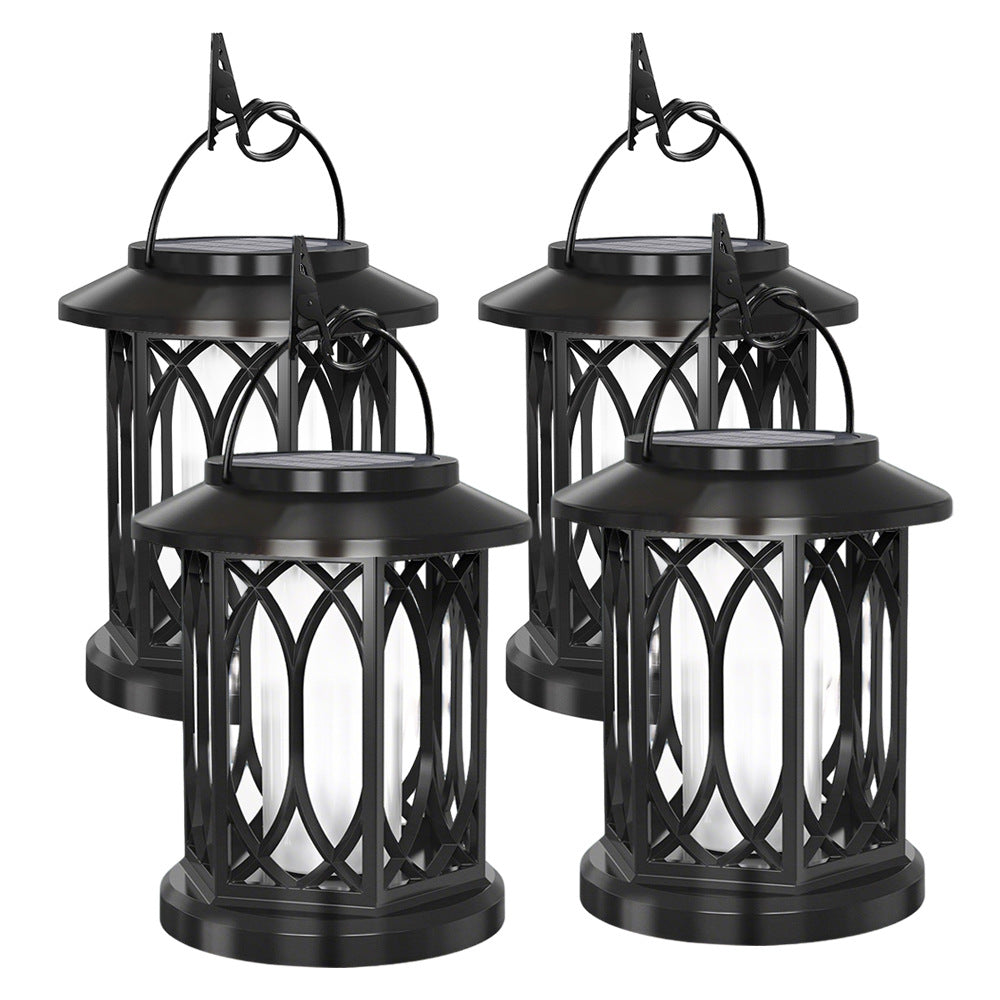 Decorative Solar-Powered Hanging Lantern for Outdoor Use with Iron Mesh Frame | Kelmera
