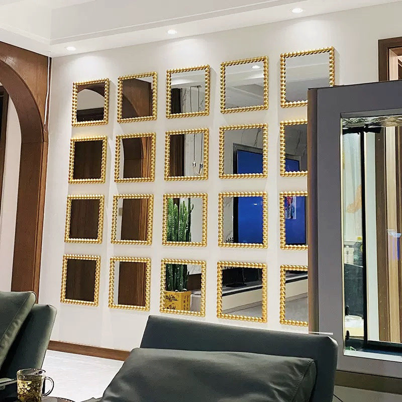 Decorative Square Wall Mirror with Beaded Frame | Kelmera