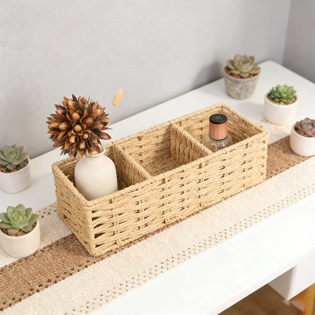 Decorative Storage Basket Gray Brown | Kelmera