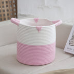 Decorative Storage Basket Light Grey Pink | Kelmera