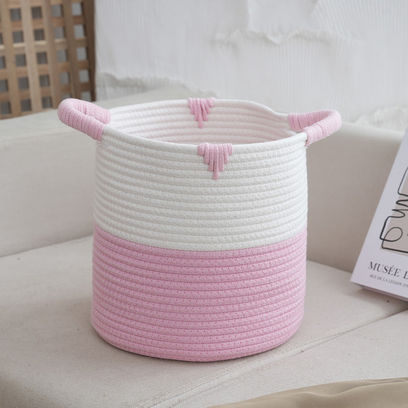 Decorative Storage Basket Light Grey Pink | Kelmera