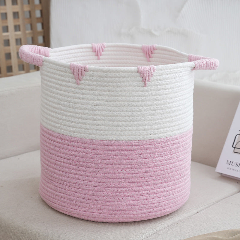 Decorative Storage Basket Light Grey Pink | Kelmera