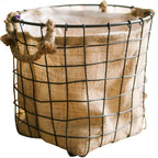 Decorative Storage Basket made of Wire and Linen | Kelmera