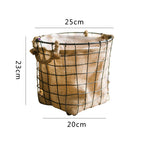 Decorative Storage Basket made of Wire and Linen | Kelmera