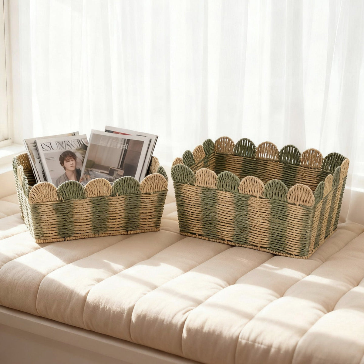 Decorative Storage Basket made of Woven Material | Kelmera