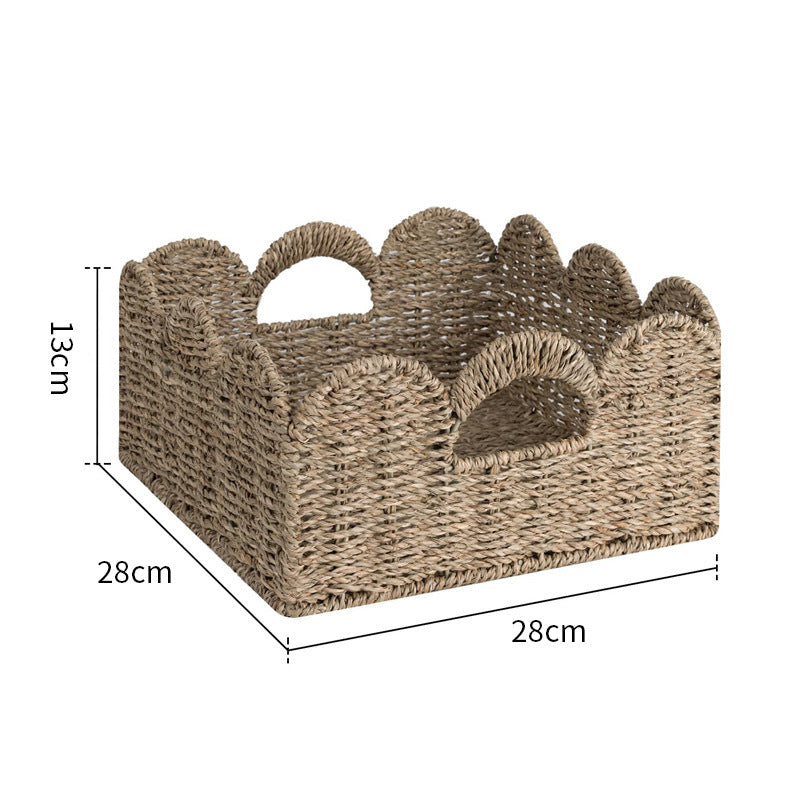 Decorative Storage Basket made of Woven Natural Material Small Green Beige | Kelmera