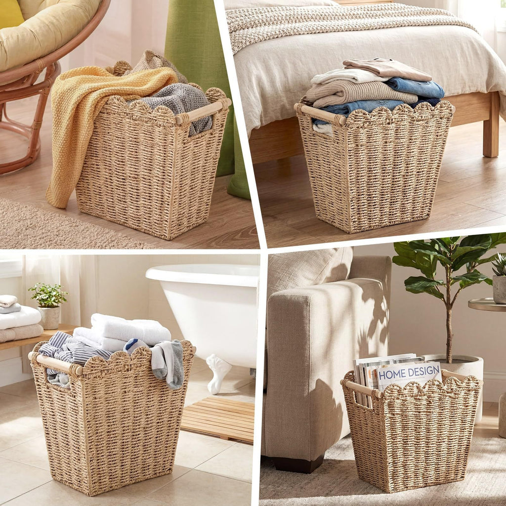 Decorative Storage Basket with Wave Edge | Kelmera