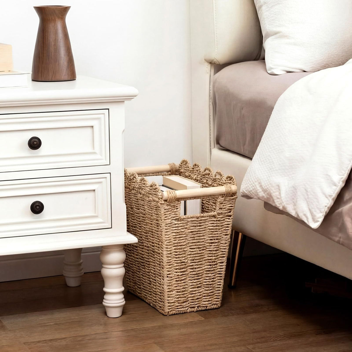 Decorative Storage Basket with Wave Edge | Kelmera