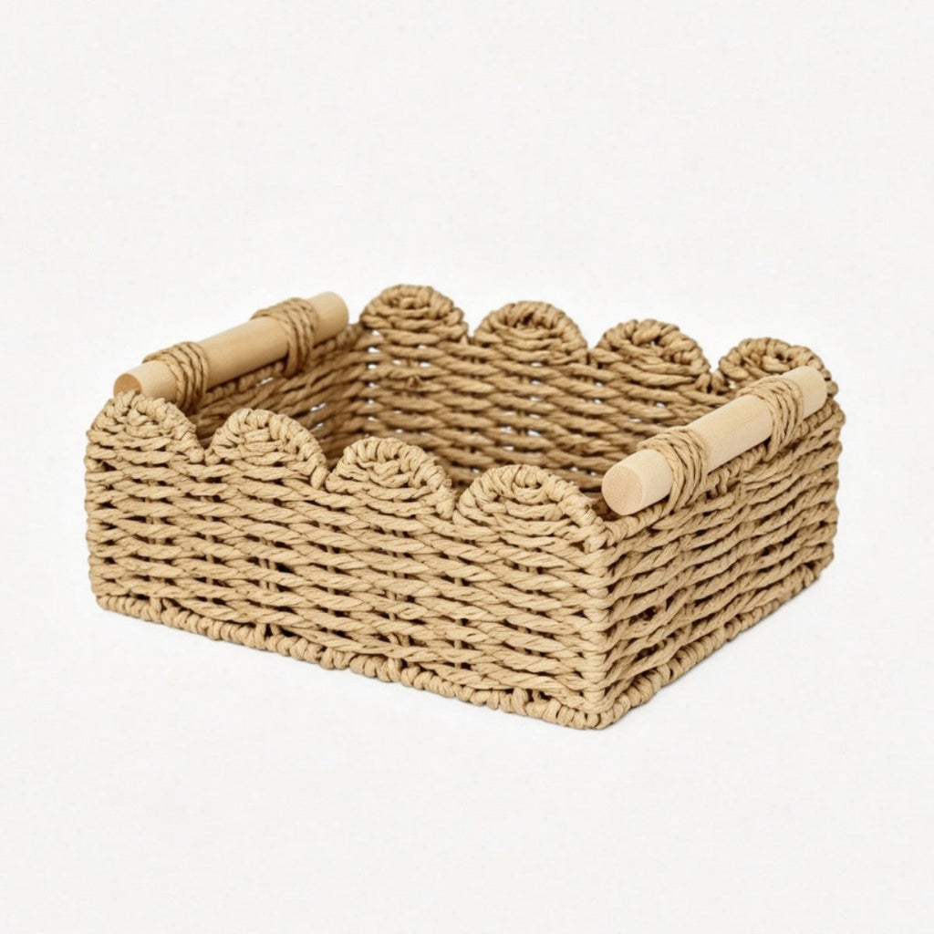 Decorative Storage Basket with Wave Edge | Kelmera