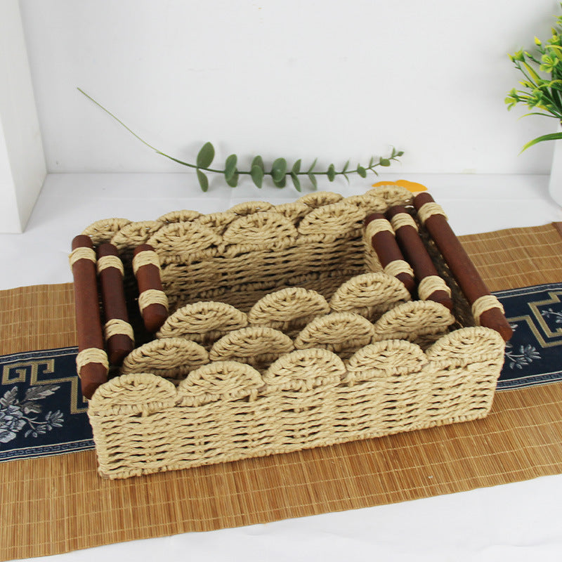 Decorative Storage Basket Wood Handwoven | Kelmera