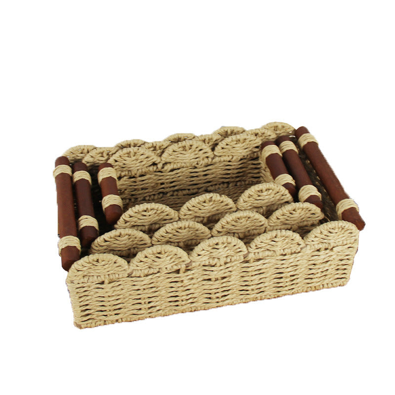 Decorative Storage Basket Wood Handwoven | Kelmera