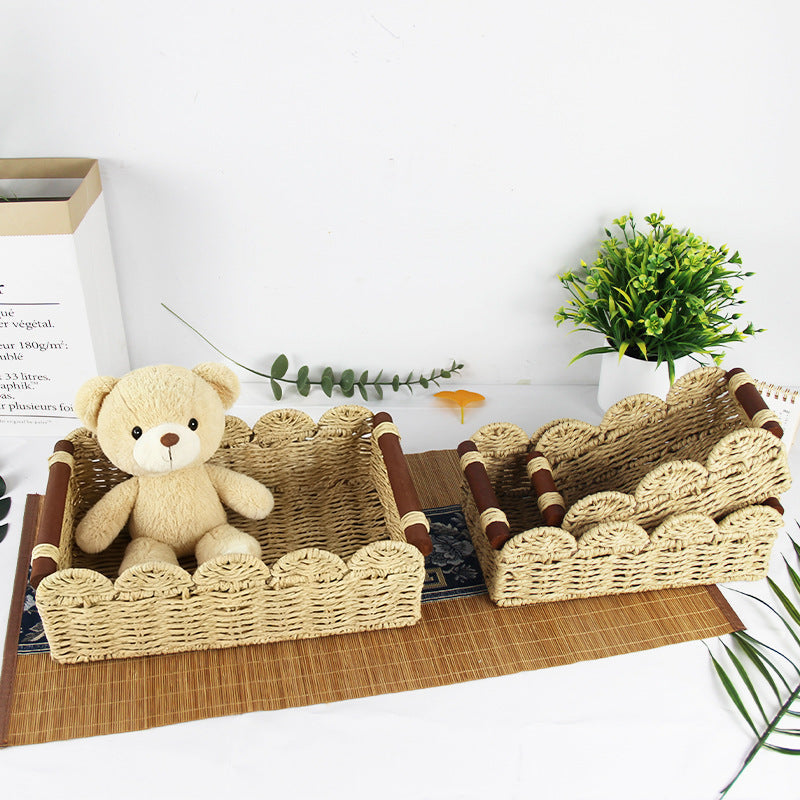 Decorative Storage Basket Wood Handwoven | Kelmera
