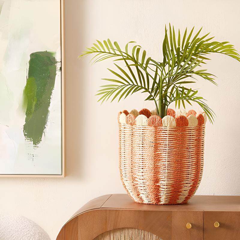 Decorative Storage Basket Woven Natural Fiber Handcrafted | Kelmera
