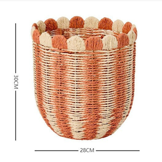 Decorative Storage Basket Woven Natural Fiber Handcrafted | Kelmera
