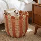 Decorative Storage Basket Woven Natural Fiber Handcrafted | Kelmera