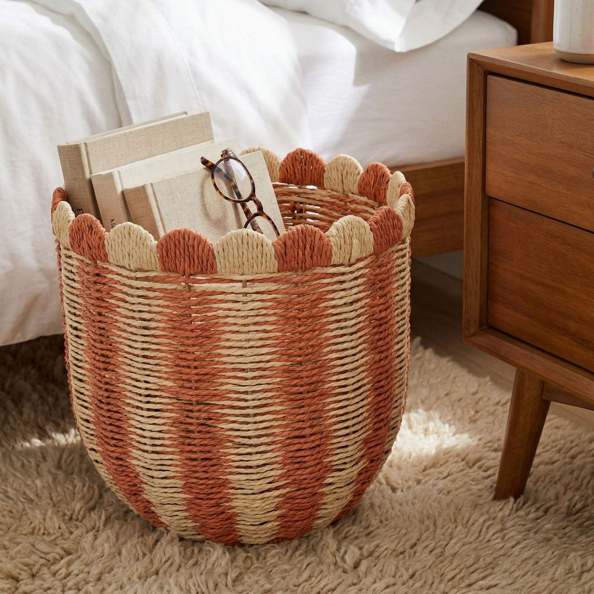 Decorative Storage Basket Woven Natural Fiber Handcrafted | Kelmera