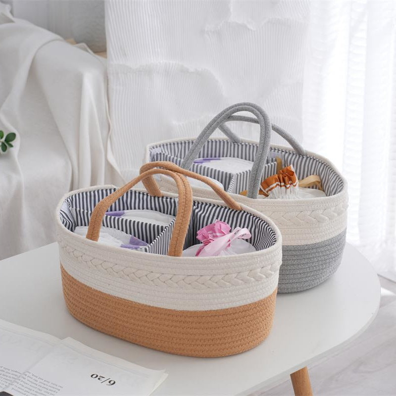 Decorative Storage Basket Yellow Gray | Kelmera