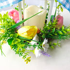 Decorative Table Lantern with Artificial Flowers and Ribbon | Kelmera