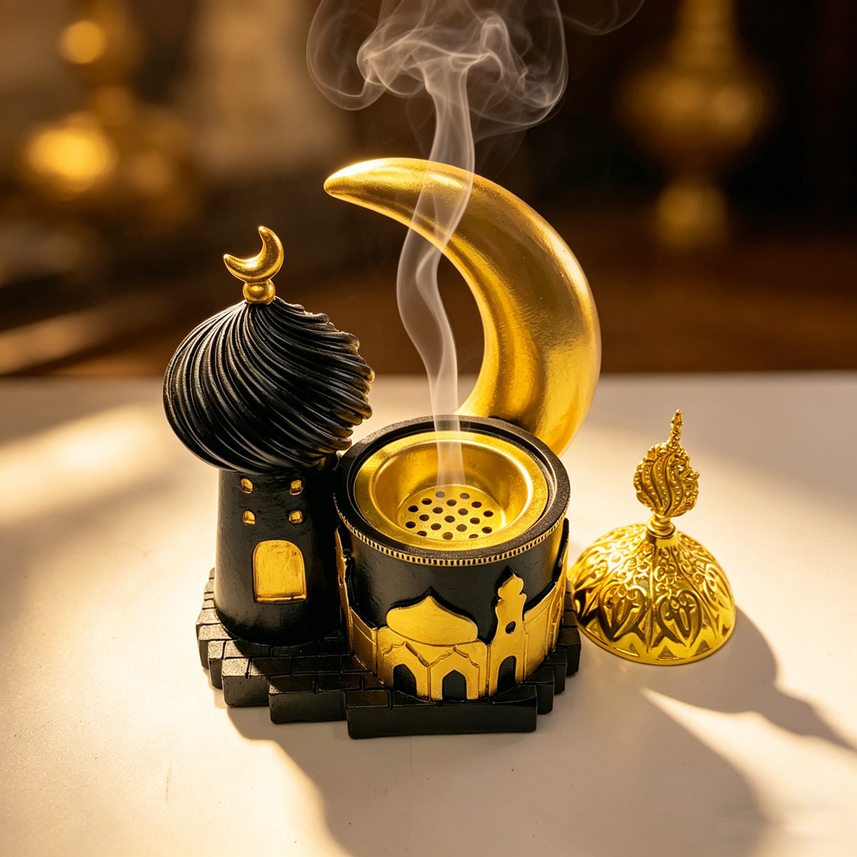 Decorative Table Sculpture Black-Gold White | Kelmera
