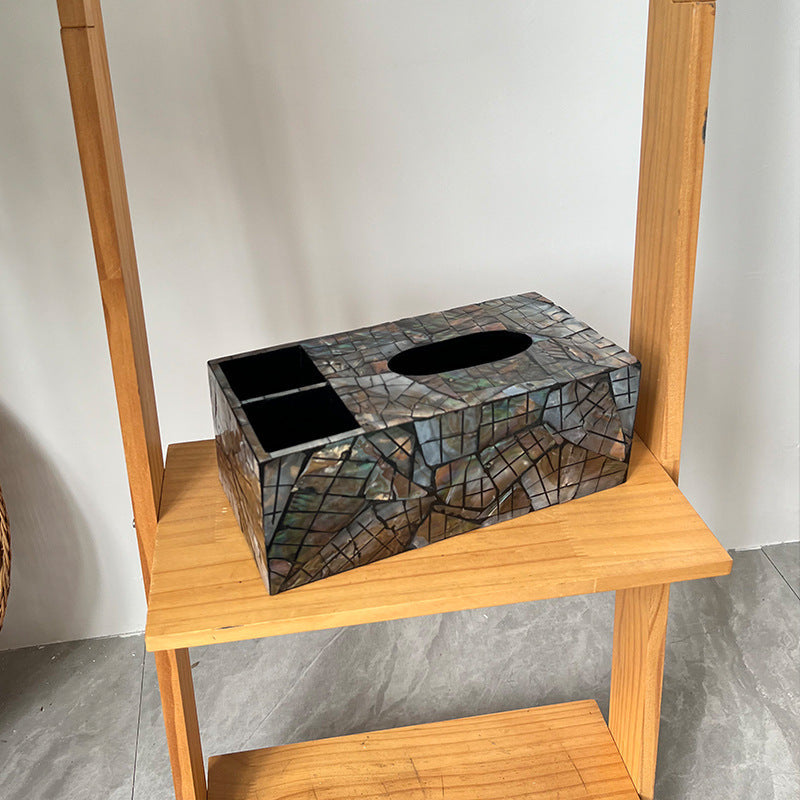 Decorative Tissue Box Holder Black Blue | Kelmera