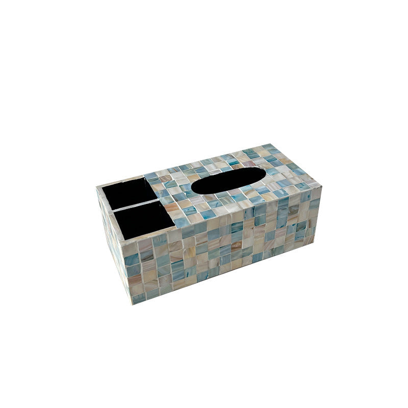 Decorative Tissue Box Holder Black Blue | Kelmera