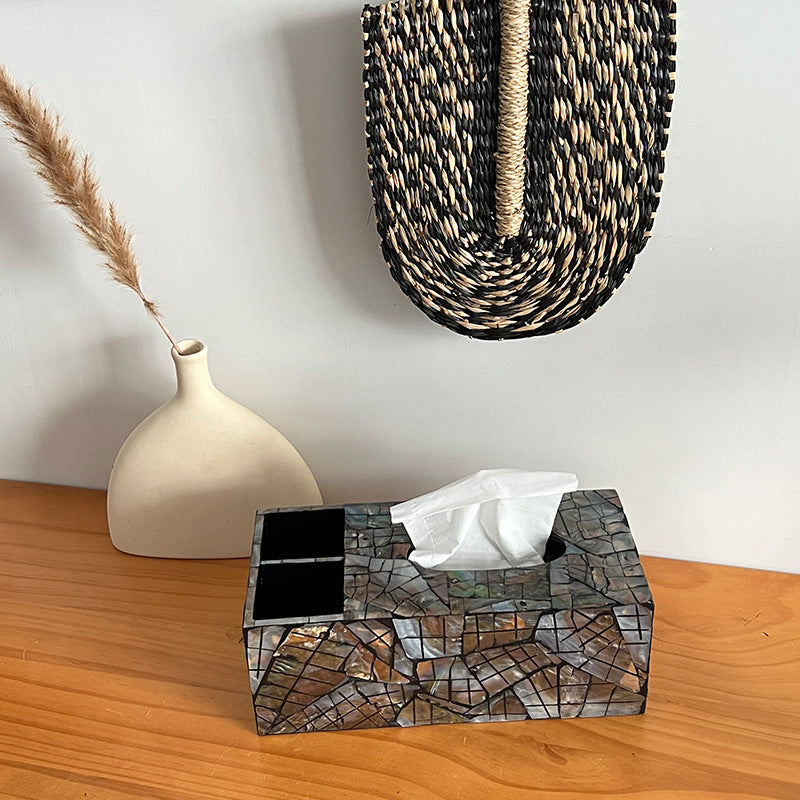 Decorative Tissue Box Holder Black Blue | Kelmera