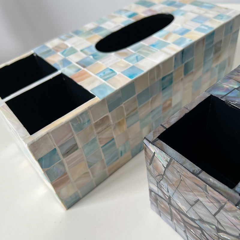 Decorative Tissue Box Holder Black Blue | Kelmera