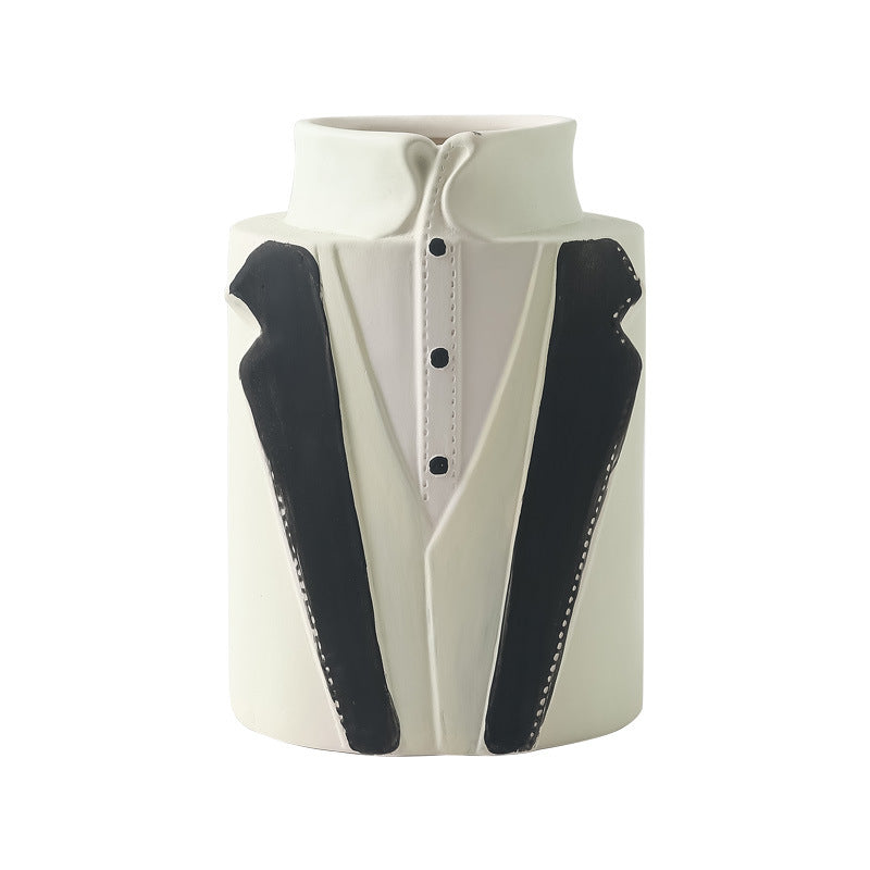 Decorative Vase Black-White Gray | Kelmera