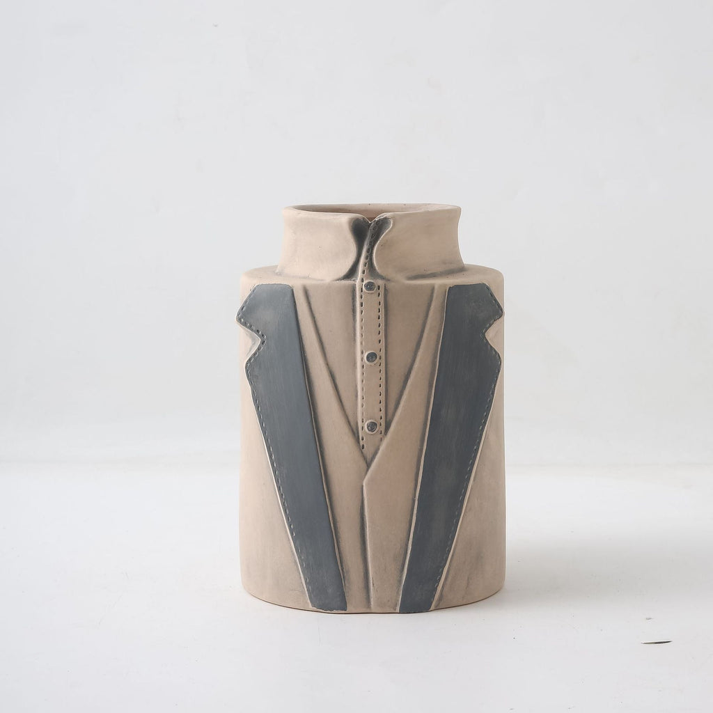 Decorative Vase Black-White Gray | Kelmera
