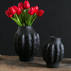 Decorative Vase Cream S Black | Kelmera