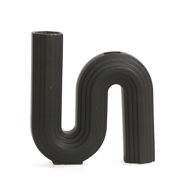 Decorative Vase White Black | Kelmera