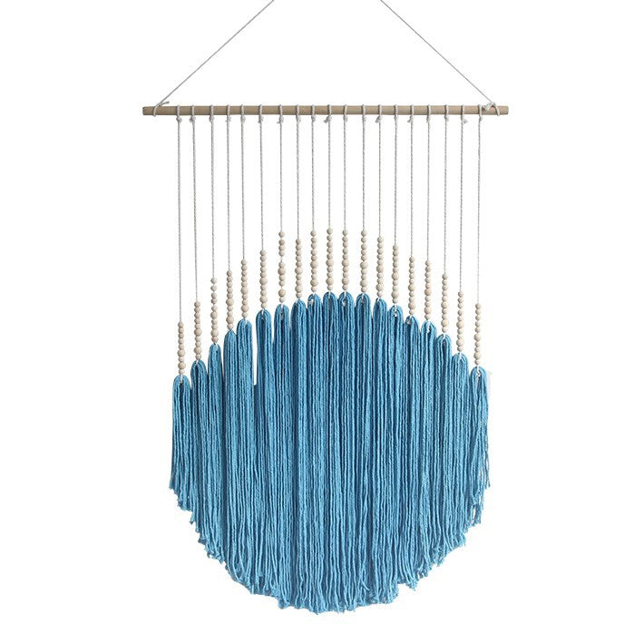 Decorative Wall Art with Wooden Beads and Thread Pendulum | Kelmera