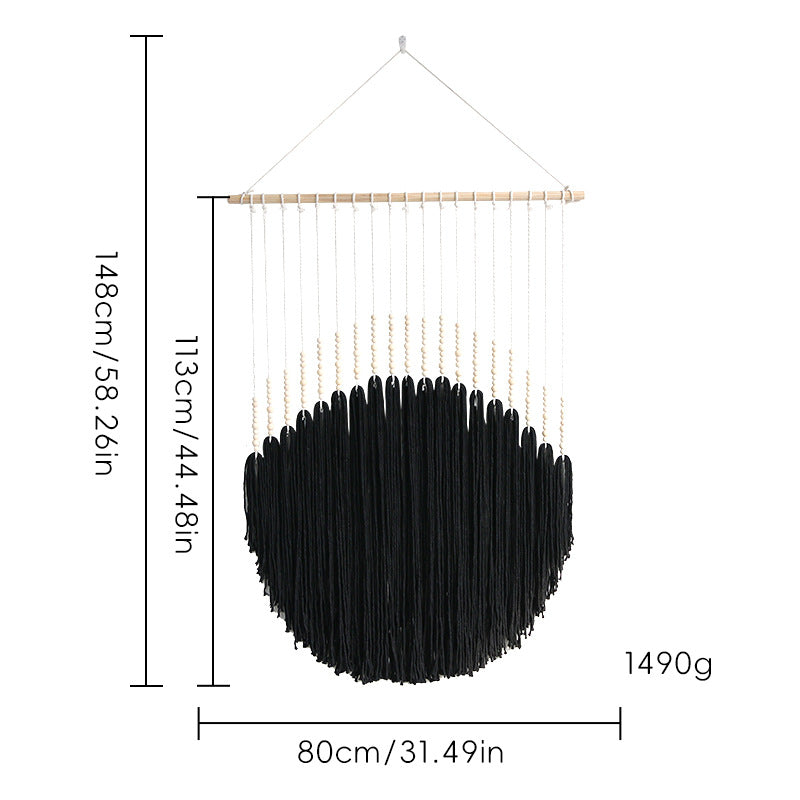 Decorative Wall Art with Wooden Beads and Thread Pendulum | Kelmera