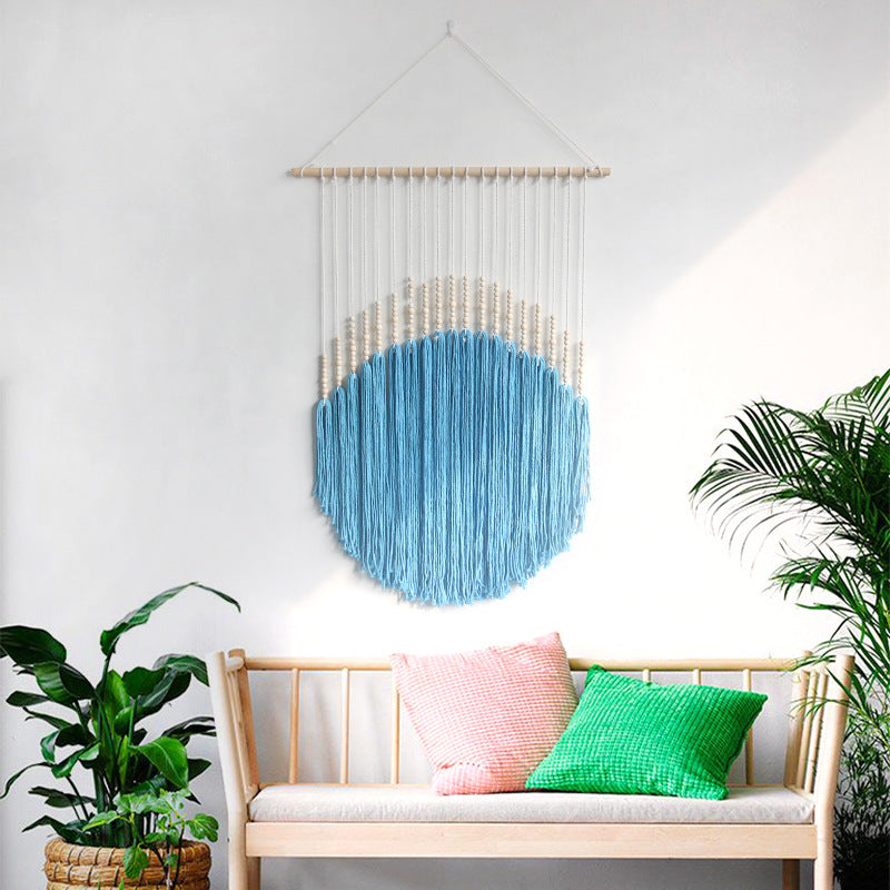 Decorative Wall Art with Wooden Beads and Thread Pendulum | Kelmera