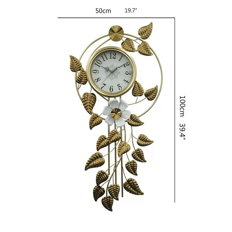 Decorative Wall Clock with Floral Accents | Kelmera