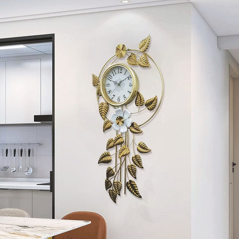 Decorative Wall Clock with Floral Accents | Kelmera