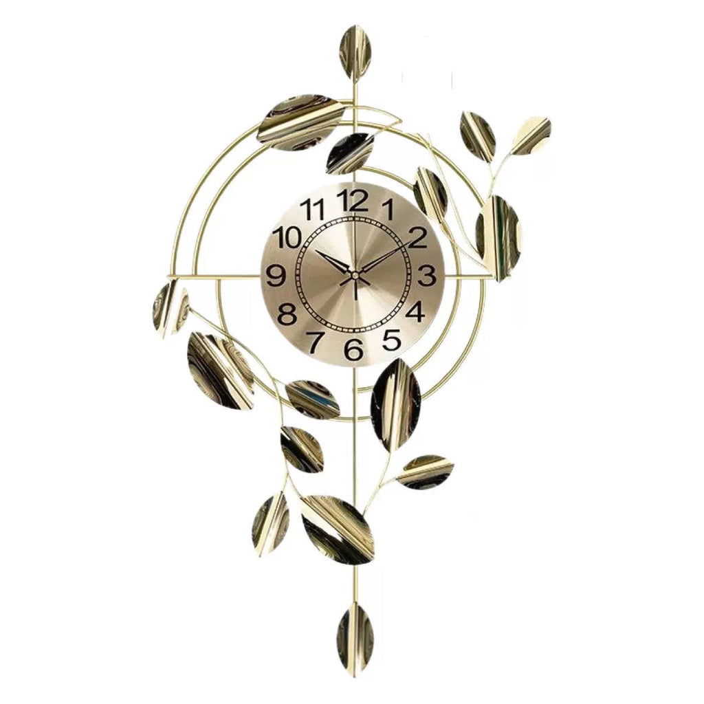 Decorative Wall Clock with Leaf Design | Kelmera