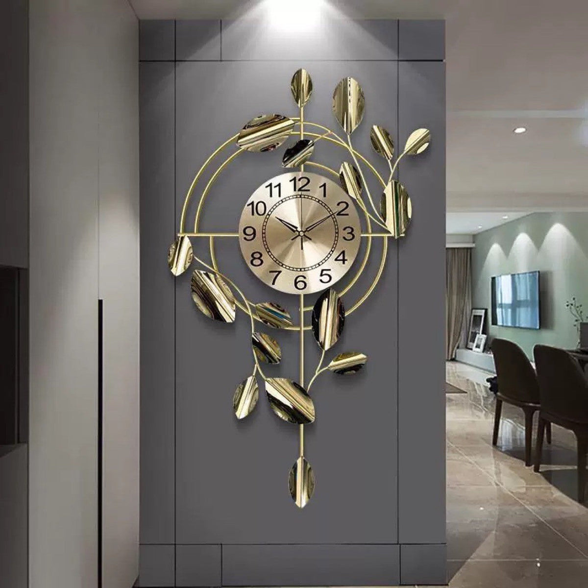 Decorative Wall Clock with Leaf Design | Kelmera