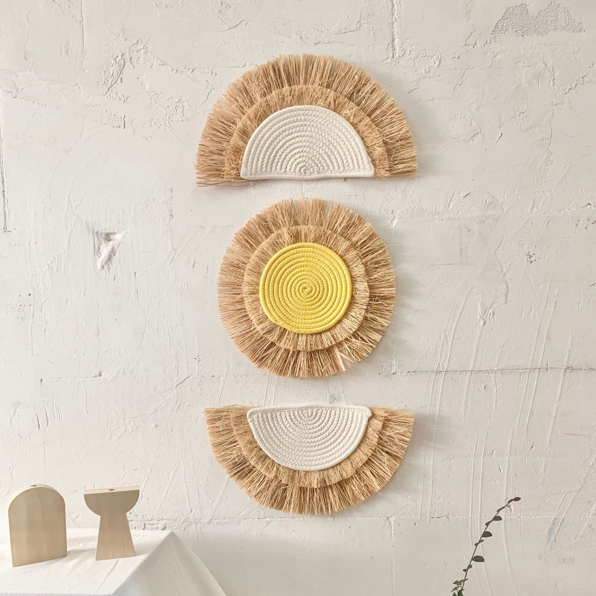 Decorative Wall Decoration with Synthetic Fiber and Wooden Beads | Kelmera