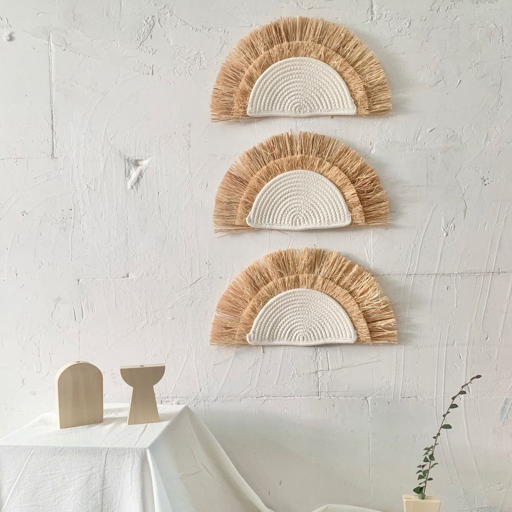 Decorative Wall Decoration with Synthetic Fiber and Wooden Beads | Kelmera